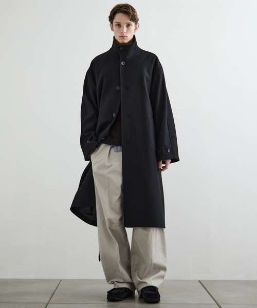 Super140s マルチウェイ メルトンオーバーサイズスタンドコート