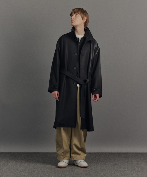 Super140s マルチウェイ メルトンオーバーサイズスタンドコート