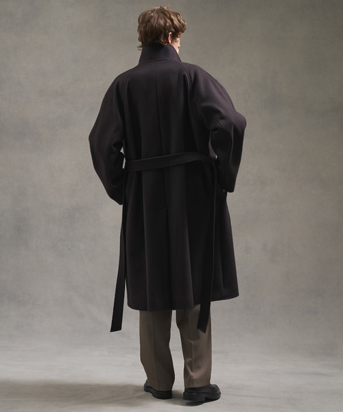 Super140s マルチウェイ メルトンオーバーサイズスタンドコート