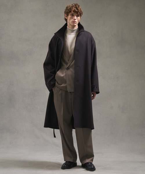 パブリックトウキョウ メルトンオーバーサイズスタンドコート Super140s マルチウェイ メルトンオーバーサイズスタンドコート / 保温