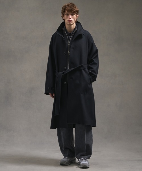 Super140s マルチウェイ メルトンオーバーサイズスタンドコート