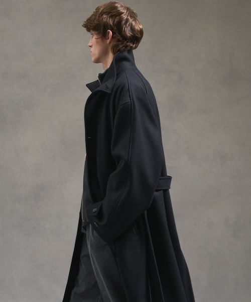 Super140s マルチウェイ メルトンオーバーサイズスタンドコート