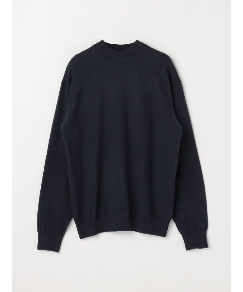 Perfect Suit FActory（パーフェクトスーツファクトリー）の「コットン×カシミヤ　モックネックニット　ブラウン/グリーン/ネイビー（ニット/セーター・メンズ・ネイビー/ダークブラウン/グリーン・M/L/LL）」の3枚目の写真