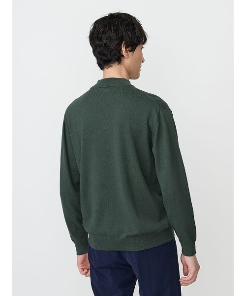 Perfect Suit FActory（パーフェクトスーツファクトリー）の「コットン×カシミヤ　モックネックニット　ブラウン/グリーン/ネイビー（ニット/セーター・メンズ・ネイビー/ダークブラウン/グリーン・M/L/LL）」の12枚目の写真