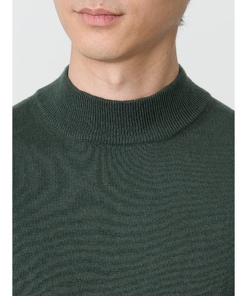 Perfect Suit FActory（パーフェクトスーツファクトリー）の「コットン×カシミヤ　モックネックニット　ブラウン/グリーン/ネイビー（ニット/セーター・メンズ・ネイビー/ダークブラウン/グリーン・M/L/LL）」の14枚目の写真