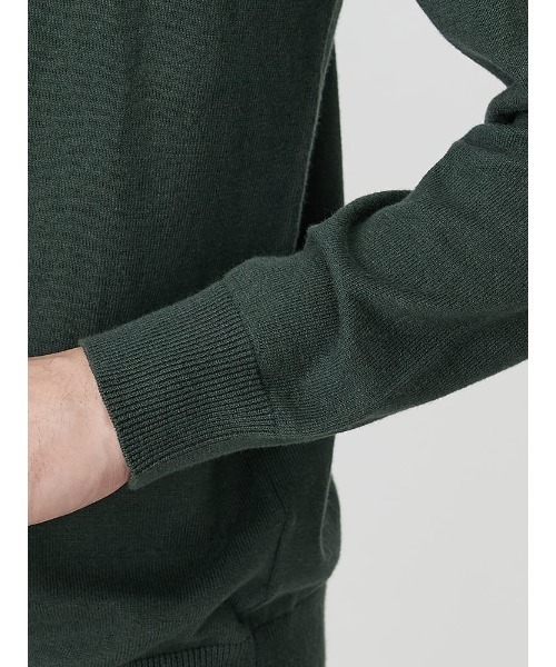 コットン×カシミヤ モックネックニット ブラウン/グリーン/ネイビー（ニット/セーター）｜Perfect Suit  FActory（パーフェクトスーツファクトリー）のファッション通販 - ZOZOTOWN β menネイビーとグリーンのウールセーター