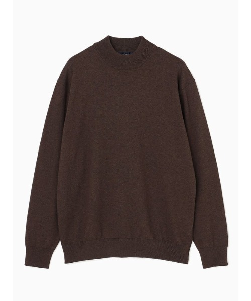 Perfect Suit FActory（パーフェクトスーツファクトリー）の「コットン×カシミヤ　モックネックニット　ブラウン/グリーン/ネイビー（ニット/セーター・メンズ・ネイビー/ダークブラウン/グリーン・M/L/LL）」の6枚目の写真