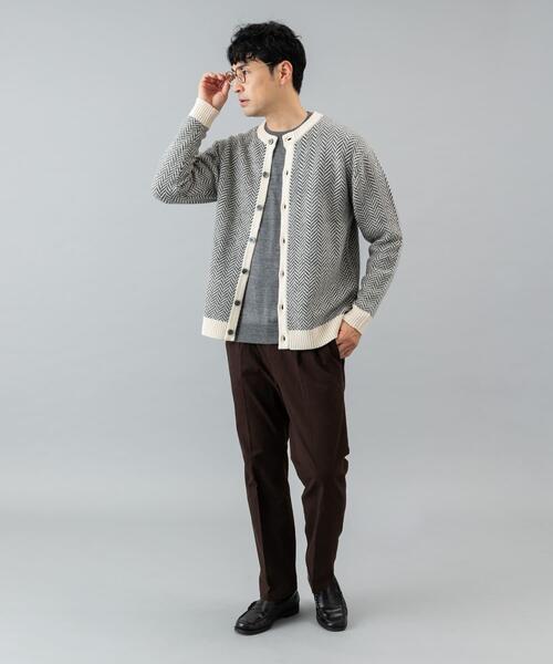 URBAN RESEARCH ROSSO MEN(アーバンリサーチロッソメン)の「『XLサイズあり』ヘリンボーン柄クルーニットカーディガン(カーディガン/ボレロ・メンズ・ネイビー/グレー/アイボリー/ブラック・SMALL/MEDIUM/LARGE/X-LARGE)」の7枚目の写真