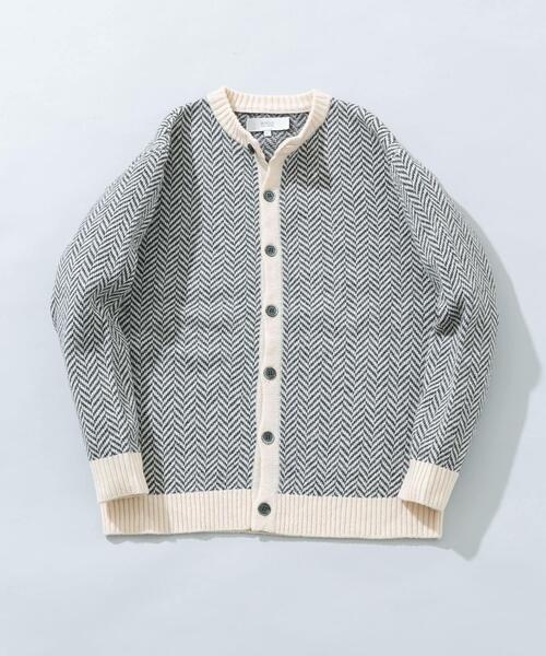 URBAN RESEARCH ROSSO MEN(アーバンリサーチロッソメン)の「『XLサイズあり』ヘリンボーン柄クルーニットカーディガン(カーディガン/ボレロ・メンズ・ネイビー/グレー/アイボリー/ブラック・SMALL/MEDIUM/LARGE/X-LARGE)」の15枚目の写真