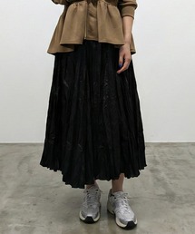 ワッシャープリーツロングスカート