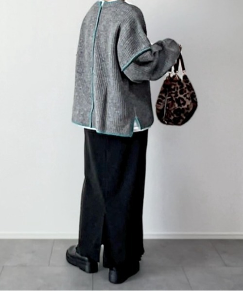 LBC（エルビーシー）の「ステッチ配色畦ラインニットプルオーバー（ニット/セーター・レディース・ピンク/ミント/オフホワイト/グレー・M/L）」の20枚目の写真