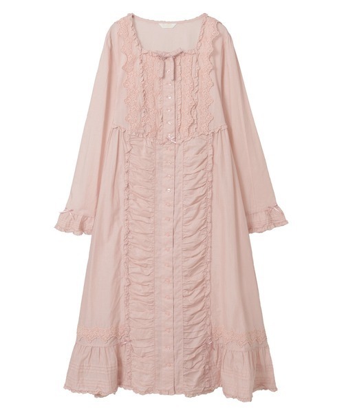 セール】ケミカルレース使いミディワンピース（ワンピース）｜PINK