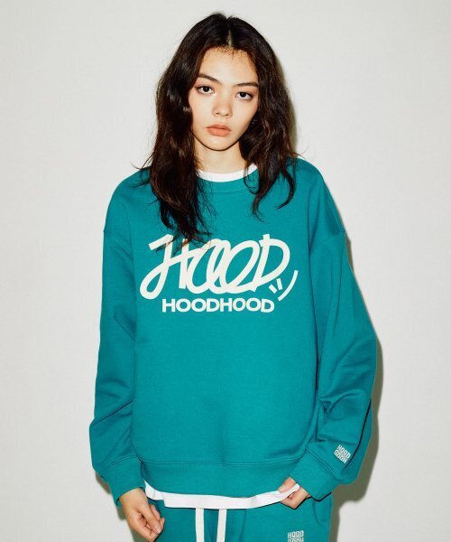HOODHOOD(フッドフッド)の「シグニチャーロゴ スウェット ターコイズ(スウェット・レディース・その他・MEDIUM/LARGE/X-LARGE)」の1枚目の写真
