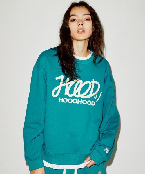 HOODHOOD(フッドフッド)の「シグニチャーロゴ スウェット ターコイズ(スウェット・レディース・その他・MEDIUM/LARGE/X-LARGE)」の2枚目の写真