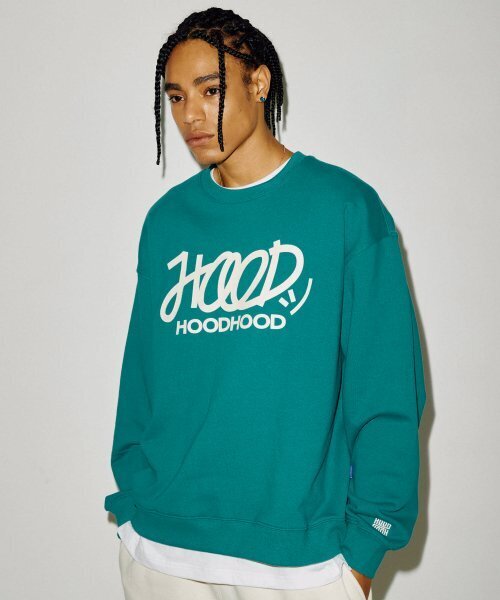 HOODHOOD(フッドフッド)の「シグニチャーロゴ スウェット ターコイズ(スウェット・レディース・その他・MEDIUM/LARGE/X-LARGE)」の3枚目の写真