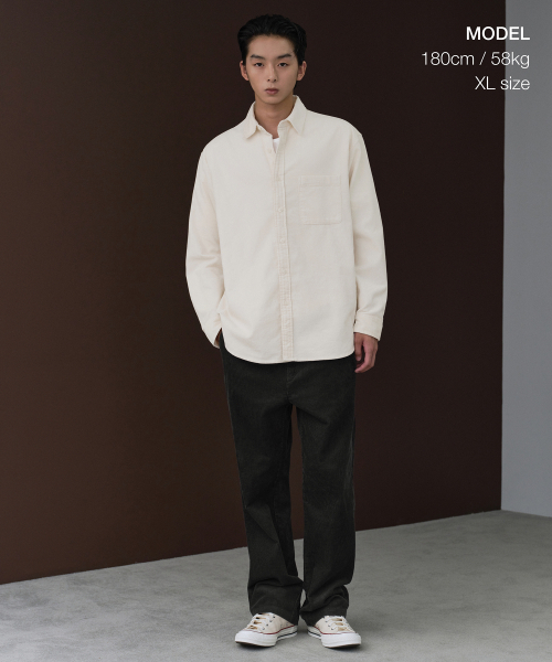 MUSINSA STANDARD（ムシンサスタンダード）の「リラックスド16Wコーデュロイシャツ[クリーム]（シャツ/ブラウス・メンズ・その他・MEDIUM/LARGE/X-LARGE/XX-LARGE）」の5枚目の写真