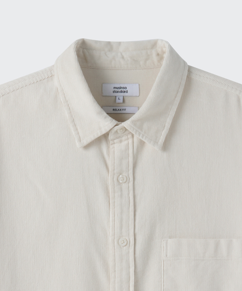 MUSINSA STANDARD（ムシンサスタンダード）の「リラックスド16Wコーデュロイシャツ[クリーム]（シャツ/ブラウス・メンズ・その他・MEDIUM/LARGE/X-LARGE/XX-LARGE）」の7枚目の写真