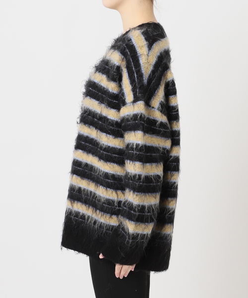 JOURNAL STANDARD（ジャーナルスタンダード）の「マルチボーダーシャギーニット（ニット/セーター・レディース・ブラック/マスタード・FREE）」の16枚目の写真