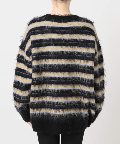 JOURNAL STANDARD（ジャーナルスタンダード）の「マルチボーダーシャギーニット（ニット/セーター・レディース・ブラック/マスタード・FREE）」の17枚目の写真