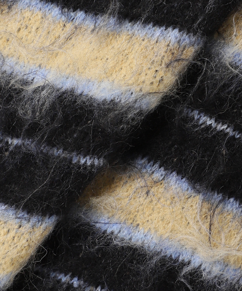 JOURNAL STANDARD（ジャーナルスタンダード）の「マルチボーダーシャギーニット（ニット/セーター・レディース・ブラック/マスタード・FREE）」の21枚目の写真