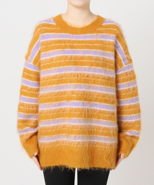 JOURNAL STANDARD（ジャーナルスタンダード）の「マルチボーダーシャギーニット（ニット/セーター・レディース・ブラック/マスタード・FREE）」の22枚目の写真