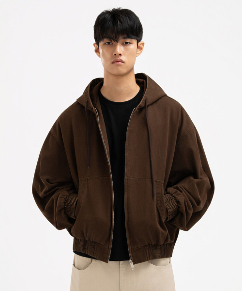 UNDEROFF(アンダーオフ)の「クロップフードジップアップワークジャケットブラック(その他アウター・メンズ・ブラック・MEDIUM/LARGE/X-LARGE)」の6枚目の写真