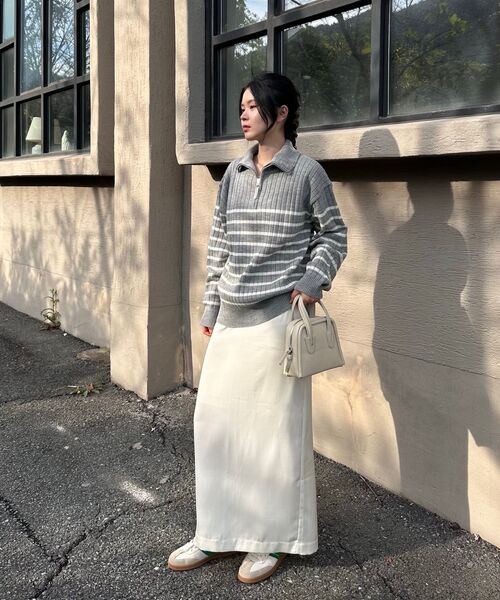 TRIP LE SENS(トリップ ル センス)の「ペンダントストライプハーフジップニット_グレー(ニット/セーター・メンズ・その他・MEDIUM/LARGE)」の4枚目の写真