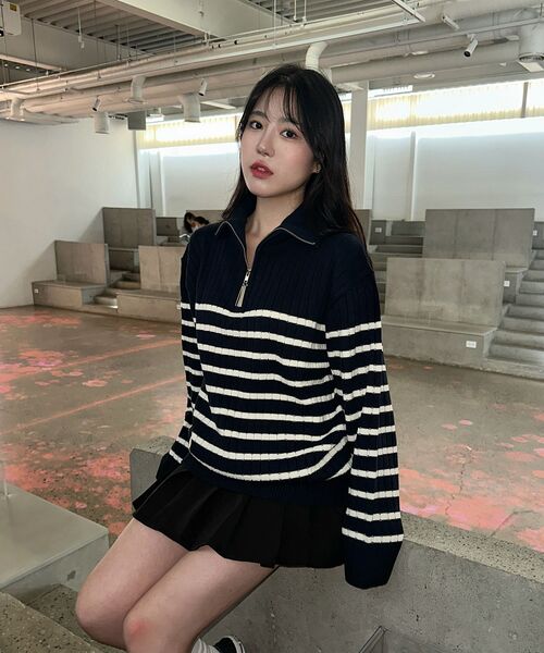 TRIP LE SENS(トリップ ル センス)の「ペンダントストライプハーフジップニット_グレー(ニット/セーター・メンズ・その他・MEDIUM/LARGE)」の9枚目の写真