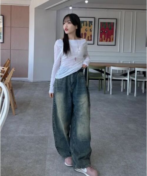 VTWO(ブイツー)の「ヴィンテージウォッシュワイドデニムパンツ(サンドブルー)(BLUE)(デニムパンツ・メンズ・その他・SMALL/MEDIUM/LARGE)」の11枚目の写真