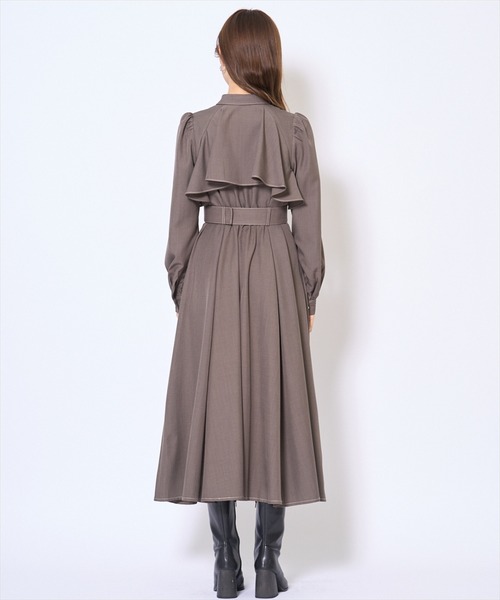 AND COUTURE(アンドクチュール)の「フリルケープシャツワンピース(ワンピース・レディース・グリーン系その他/ネイビー/ブラウン系その他/モカ・FREE)」の20枚目の写真
