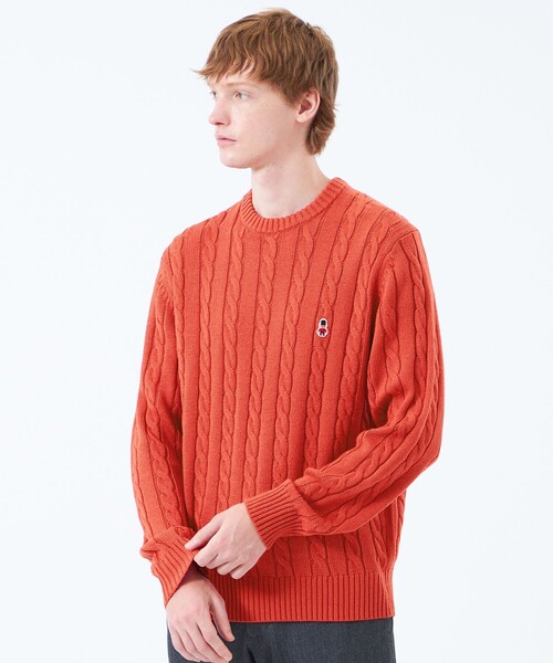 MACKINTOSH PHILOSOPHY（ﾏｯｷﾝﾄｯｼｭ ﾌｨﾛｿﾌｨｰ）の「バッキンガムベア ケーブル クルーネックプルオーバー（ニット/セーター・メンズ・ダークネイビー/パープル系その他2/オレンジ系その他5/チャコールグレー/ブルー・38/40/42）」の5枚目の写真