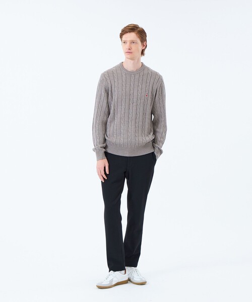 MACKINTOSH PHILOSOPHY（ﾏｯｷﾝﾄｯｼｭ ﾌｨﾛｿﾌｨｰ）の「バッキンガムベア ケーブル クルーネックプルオーバー（ニット/セーター・メンズ・ダークネイビー/パープル系その他2/オレンジ系その他5/チャコールグレー/ブルー・38/40/42）」の6枚目の写真