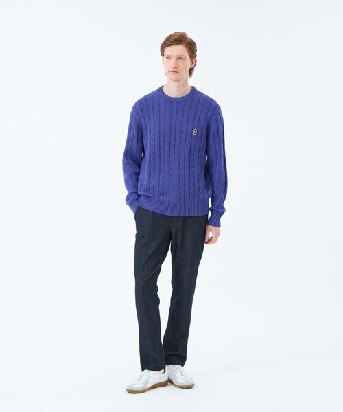 MACKINTOSH PHILOSOPHY（ﾏｯｷﾝﾄｯｼｭ ﾌｨﾛｿﾌｨｰ）の「バッキンガムベア ケーブル クルーネックプルオーバー（ニット/セーター・メンズ・ダークネイビー/パープル系その他2/オレンジ系その他5/チャコールグレー/ブルー・38/40/42）」の9枚目の写真