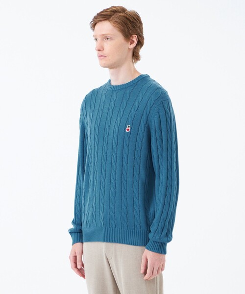 MACKINTOSH PHILOSOPHY（ﾏｯｷﾝﾄｯｼｭ ﾌｨﾛｿﾌｨｰ）の「バッキンガムベア ケーブル クルーネックプルオーバー（ニット/セーター・メンズ・ダークネイビー/パープル系その他2/オレンジ系その他5/チャコールグレー/ブルー・38/40/42）」の12枚目の写真