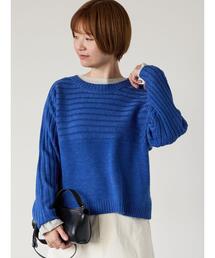 Lugnoncure | 編地切替クルーネックニット(ニット/セーター)