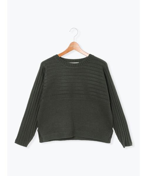 Lugnoncure(ルノンキュール)の「編地切替クルーネックニット(ニット/セーター・レディース・ベージュ/レッド/オフホワイト/ブルー/チャコールグレー・F)」の22枚目の写真