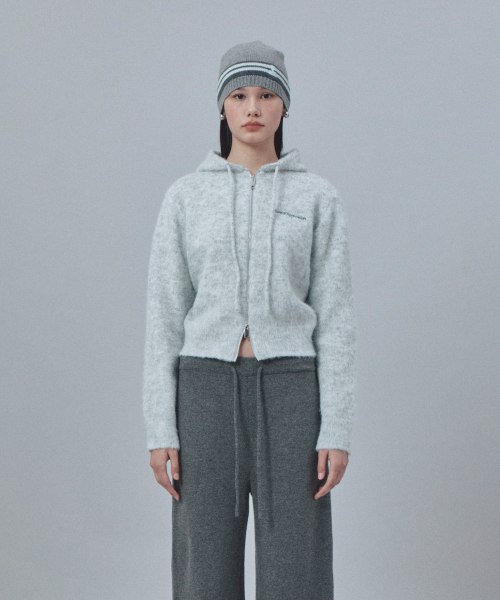 Rest&Recreation(レストアンドレクリエーション)の「HAIRY KNIT HOOD ZIP-UP - LIGHT GREY(ニット/セーター・レディース・その他・ONE)」の3枚目の写真