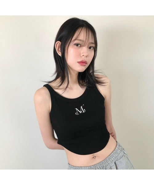 MUCENT(ムセント)の「エババックディテールクルミクロップスリーブレスナシ(2カラー)(Tシャツ/カットソー・レディース・ブラック/ホワイト・FREE)」の1枚目の写真