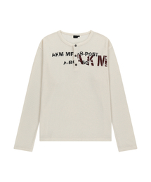 AAKAM | Waffle Henry Neck Long Sleeve (Ivory)(Tシャツ/カットソー)
