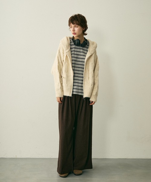 full/fill.（フルフィル）の「long sleeve multi border T / ロングスリーブマルチボーダーT（Tシャツ/カットソー・レディース・ネイビー/ワイン・FREE）」の11枚目の写真