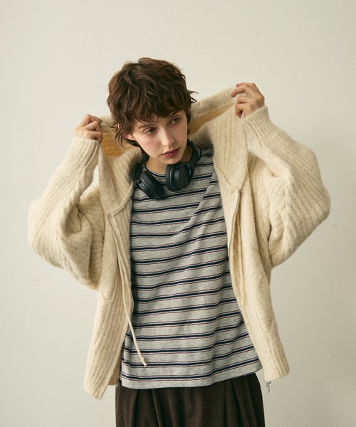 full/fill.（フルフィル）の「long sleeve multi border T / ロングスリーブマルチボーダーT（Tシャツ/カットソー・レディース・ネイビー/ワイン・FREE）」の13枚目の写真