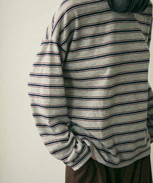 full/fill.（フルフィル）の「long sleeve multi border T / ロングスリーブマルチボーダーT（Tシャツ/カットソー・レディース・ネイビー/ワイン・FREE）」の17枚目の写真