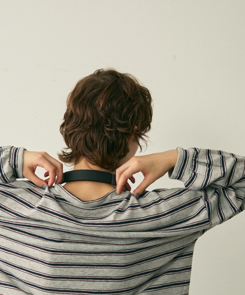 full/fill.（フルフィル）の「long sleeve multi border T / ロングスリーブマルチボーダーT（Tシャツ/カットソー・レディース・ネイビー/ワイン・FREE）」の15枚目の写真