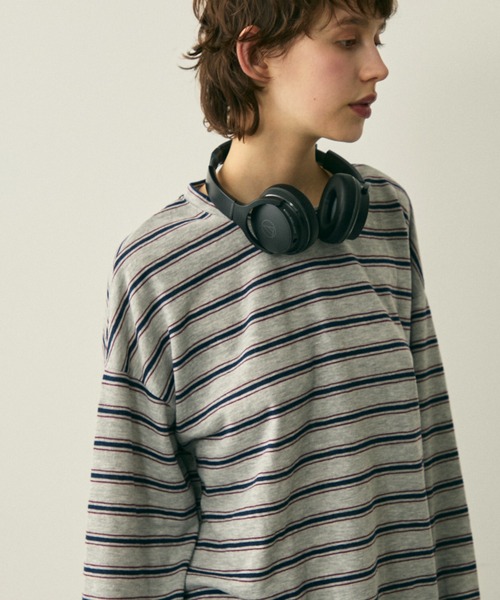 full/fill.（フルフィル）の「long sleeve multi border T / ロングスリーブマルチボーダーT（Tシャツ/カットソー・レディース・ネイビー/ワイン・FREE）」の16枚目の写真