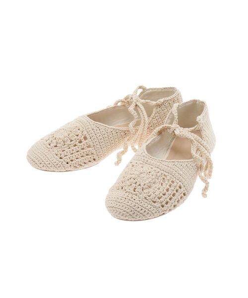 Ungrid（アングリッド）の「メッシュ編みフラットシューズ（バレエシューズ・レディース・レッド/オフホワイト・S/M/L）」の10枚目の写真