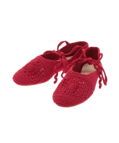 Ungrid（アングリッド）の「メッシュ編みフラットシューズ（バレエシューズ・レディース・レッド/オフホワイト・S/M/L）」の11枚目の写真