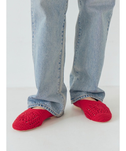 Ungrid（アングリッド）の「メッシュ編みフラットシューズ（バレエシューズ・レディース・レッド/オフホワイト・S/M/L）」の15枚目の写真
