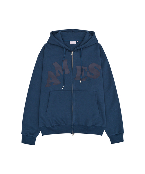 AMESWORLDWIDE(アメスワールドワイド)の「BIG TYPO HOODIE ZIP UP BLUE(パーカー・メンズ・その他・SMALL/MEDIUM/LARGE)」の1枚目の写真