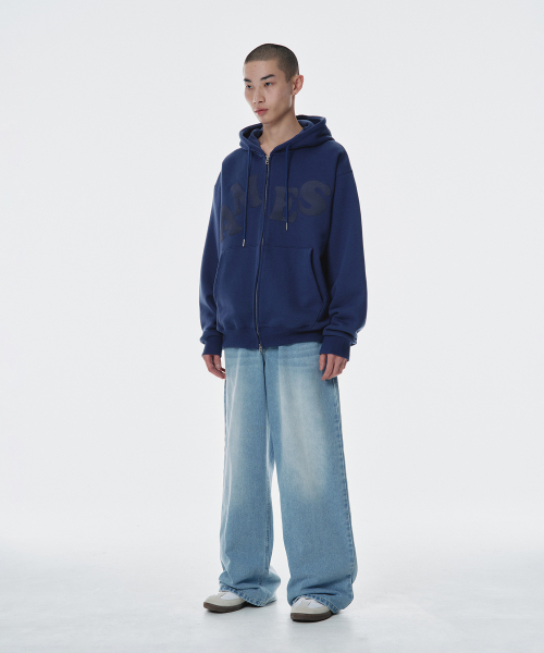 AMESWORLDWIDE(アメスワールドワイド)の「BIG TYPO HOODIE ZIP UP BLUE(パーカー・メンズ・その他・SMALL/MEDIUM/LARGE)」の5枚目の写真