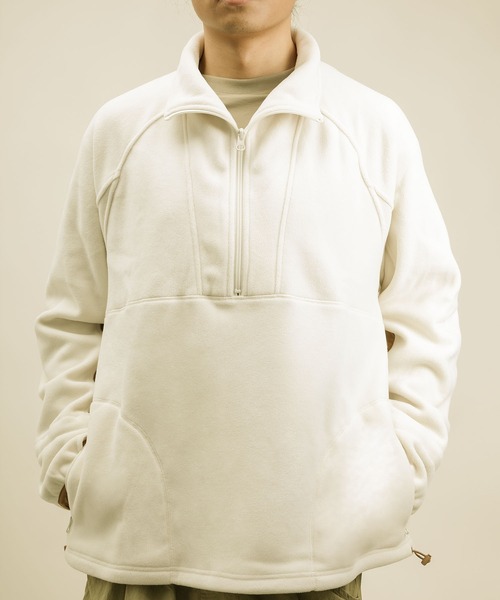 S'more(スモア)の「Half zip fleece pullover ハーフジップフリースプルオーバー (AW)(スウェット・レディース・ベージュ/ホワイト・SMALL/LARGE/MEDIUM/X-LARGE)」の5枚目の写真